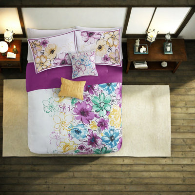 Ensembles de literie floraux lumineux en polyester, conception joyeuse pour la maison