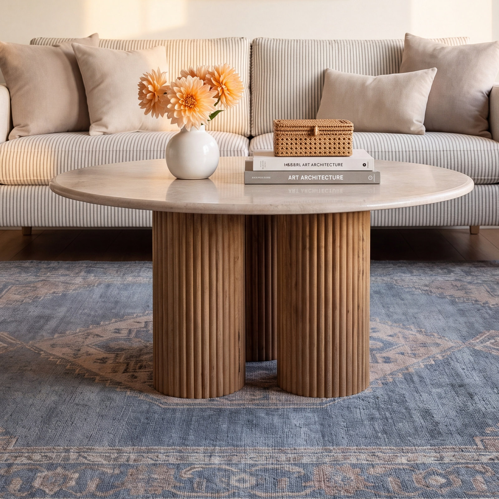 Dewy 27" Genuine Marble Coffee Table