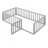 Twin Size Wood Daybed Frame With Fence, Gray-877256403-877256402