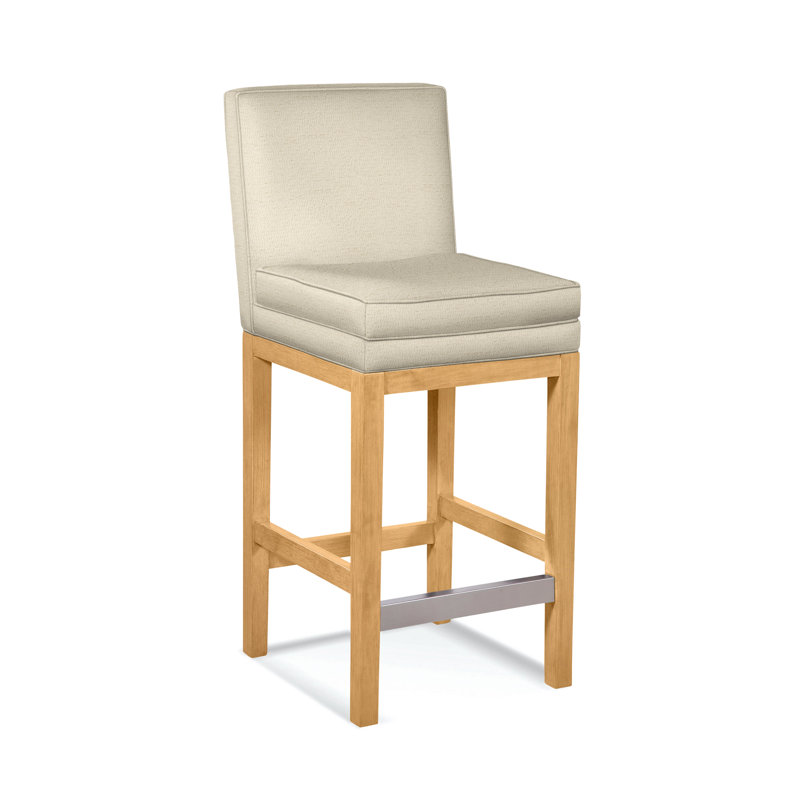 Upholstered Stool, Ivory Crypton Performance; 0886-91, Nickel Finish