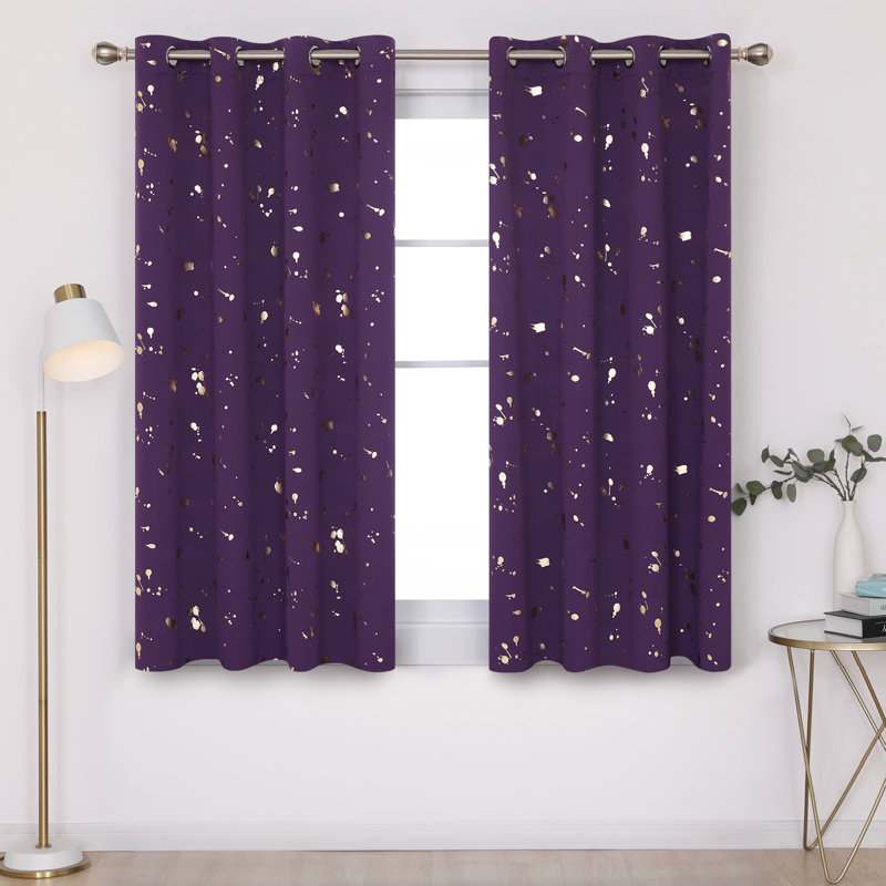 Paire de rideaux Girlie, L 52 po x L 54 po, Mauve royal
