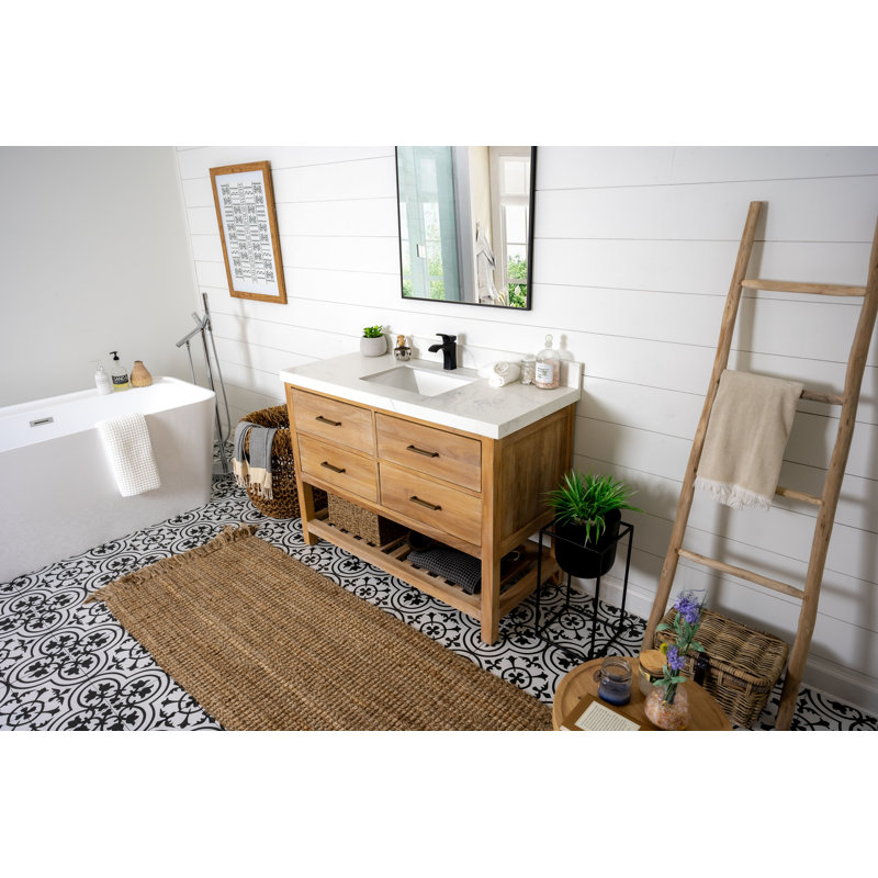 Ensemble de meuble-lavabo simple 48 po, Empira, Blanc délavé