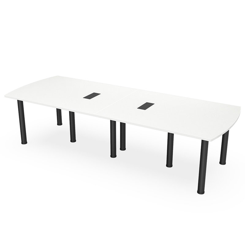 Table de conférence Arc, Noir mat, Blanc classique, H 30 po x l 84 po x P 48 po
