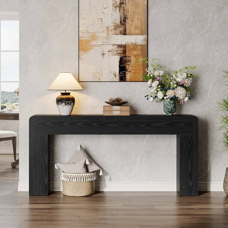 Console extra longue 70,9 pouces, canapé rustique en bois derrière le canapé