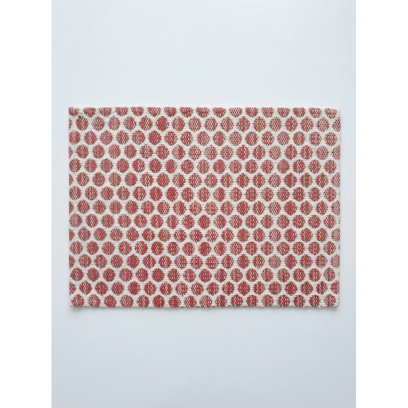 Natural Beige Sailor Dots Indoor Outdoor Placemat, Orange