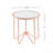 White Frosted Glass Top Round Table In Rose Gold Finish