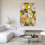 «Happy Cozy», motif floral vert scandinave sans soudure, audacieux, contemporain, renoncule, marguerite, mousse, nature, art mural-1164751392