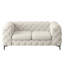 Causeuse / canapé Chesterfield en polyester capitonné Liddel avec pieds en métal noir-131087427-131087428