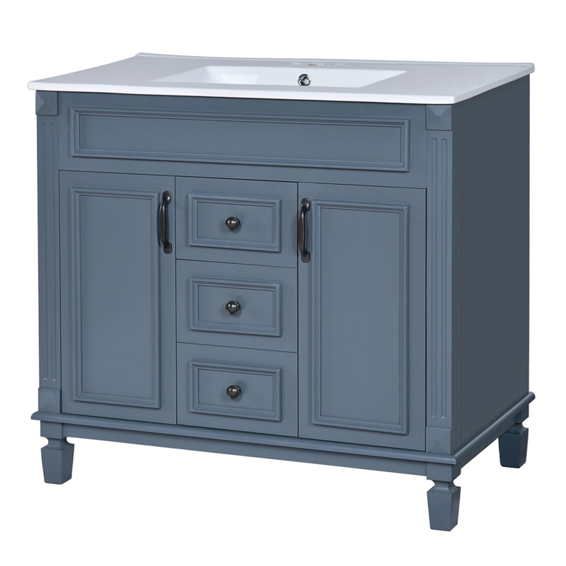 Meuble-lavabo simple, Blue