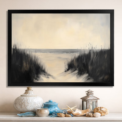 Herbe des dunes côtières - Tableau sur toile Black Beach