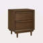Table de chevet classique à finition noyer de 2 tiroirs et port de charge de mobilier de chambre à coucher moderne Mid-Century 1Pc