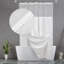 Rideau de douche Waffle Weave avec doublure à encliqueter, 12 crochets inclus-1209379487-1328245617