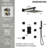 Wall Mounted Thermostatic Shower System , High Pressure Rainfall Shower Head with Handheld Shower-75826809