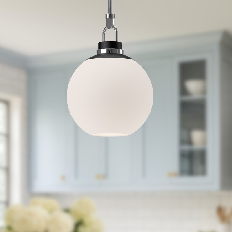 Copperfield 1 - Light Single Pendant, Opal, Chrome