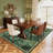 Botanical Forest Area Rug for Living Room, Washable Jungle Soft Low Pile Floor Cover, Non Slip Stain Resistant Carpet-432375195-432375168