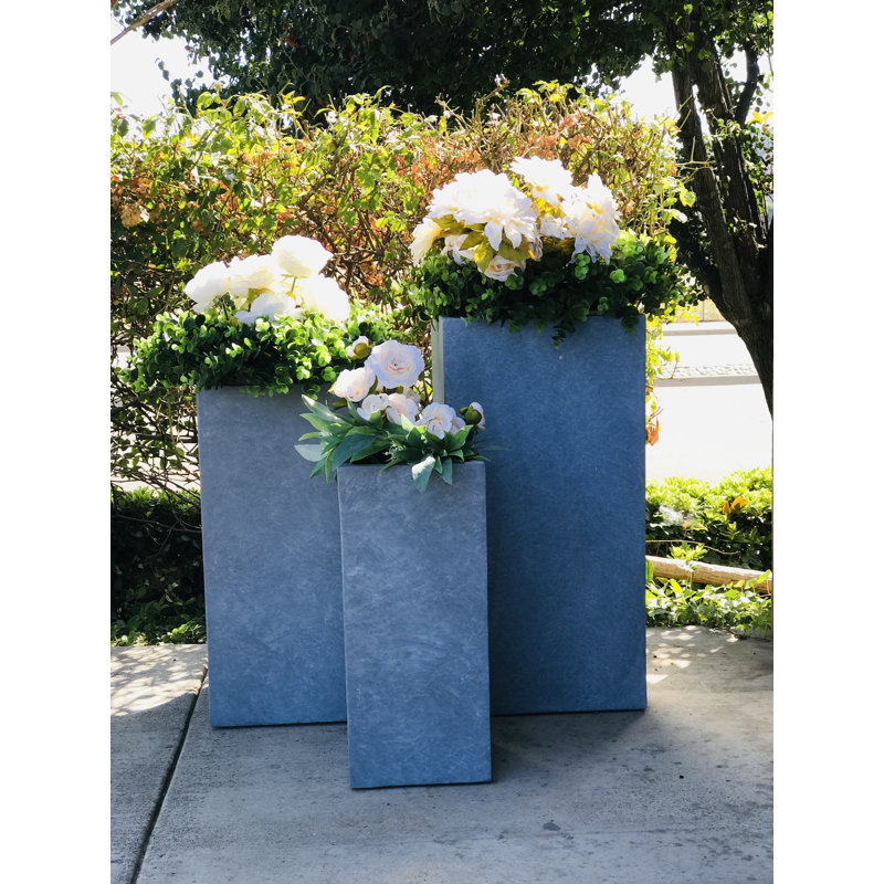 Ensemble de 3 boîtes à fleurs Garner, Ciment