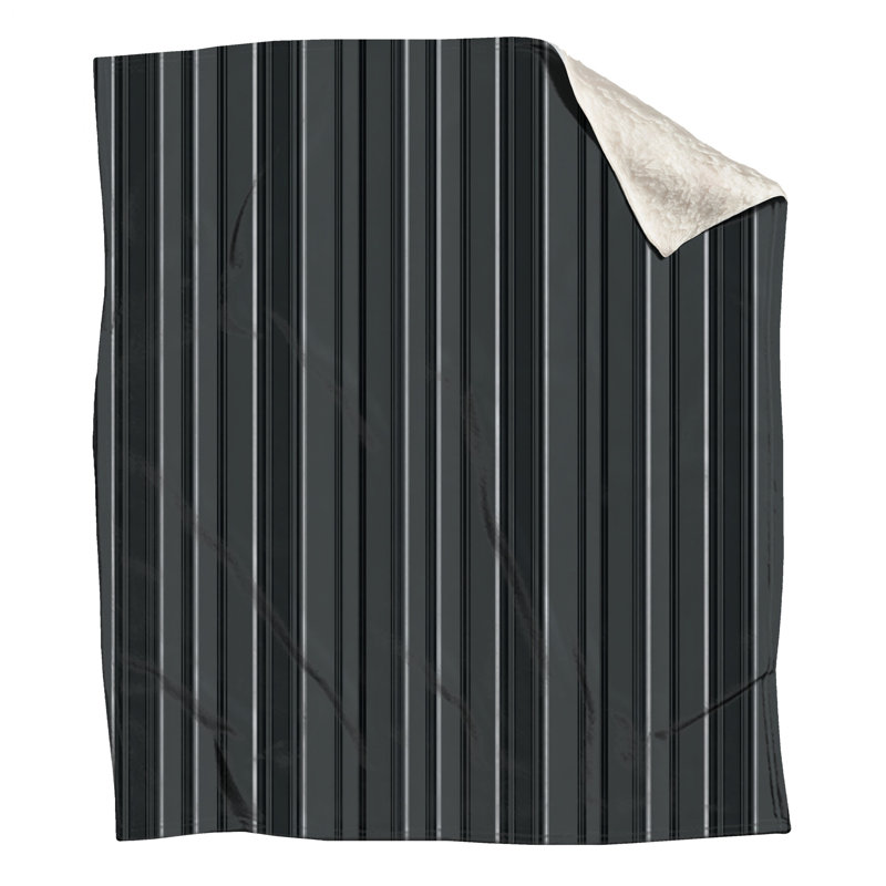 Jeté en molleton noir à rayures - Jeté à motif pour canapés ou lits, 60in W x 80in H