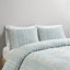 Housse de couette 3 pièces pour lit double / grand, coton avec rayures naturelles et literie lavable à la machine, tissu brodé lavable à l'envers