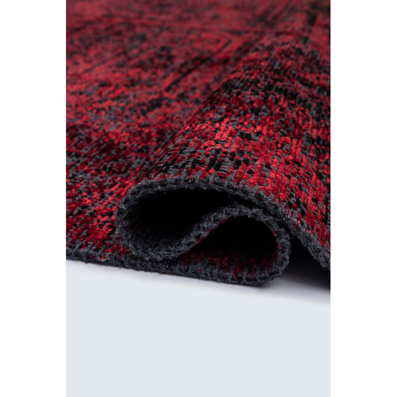 Rapture Black/Red Oriental Luxury Area Rug, Rectangle 7'10" x 9'10"