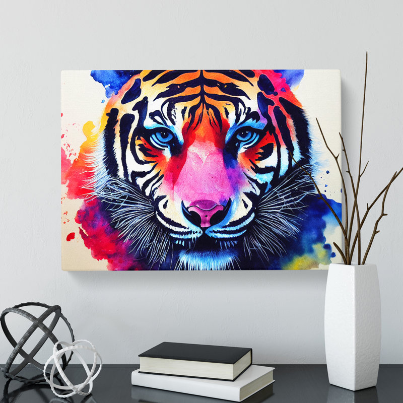 Tiger In Colour - Wrapped Canvas, 35cm H x 50cm W x 3cm D