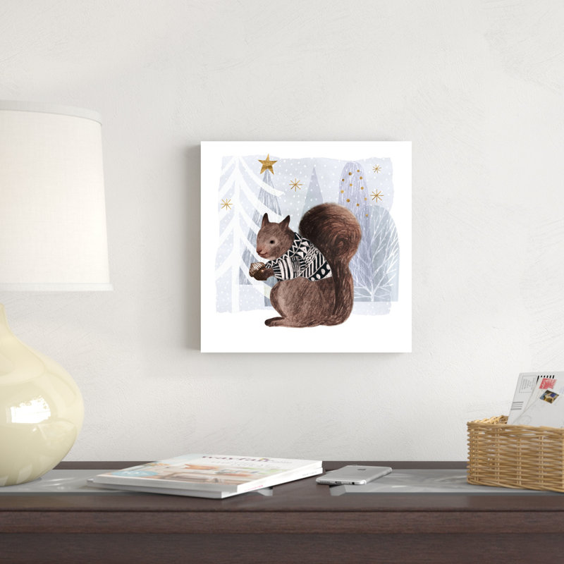 Cozy Woodland Animal II par Victoria Borges - impression sur toile tendue, H 12 po x l 12 po