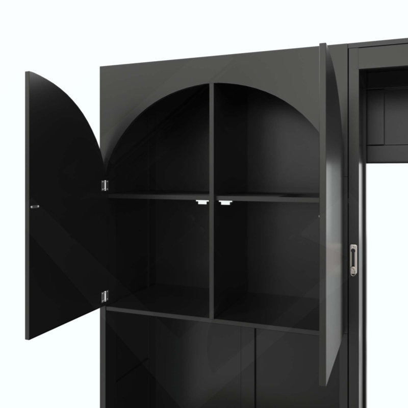 Lit escamotable avec armoire latérale réversible de gauche à droite, lumières DEL, tiroirs et armoires à tablettes de rangement multiples