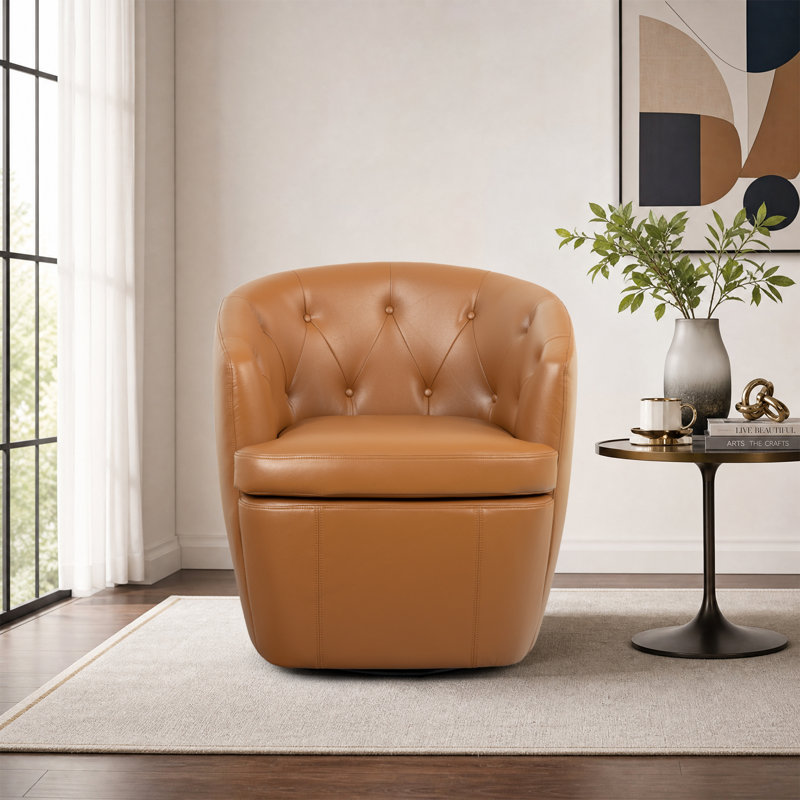 Fauteuil demi-tonneau pivotant Classic, Brun