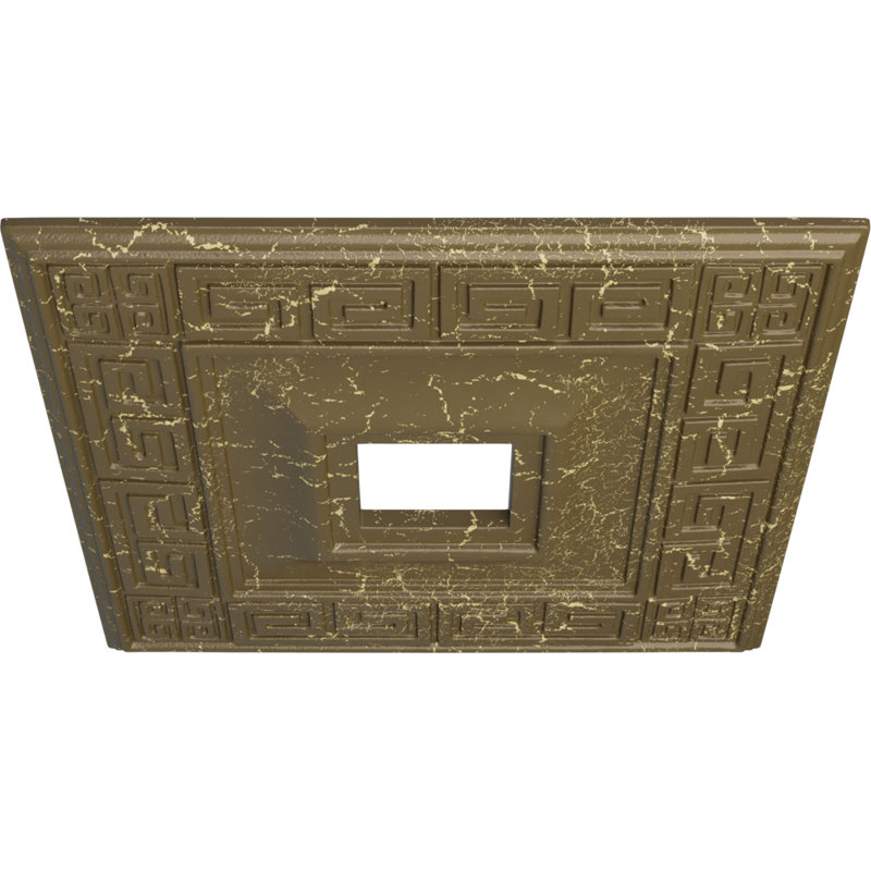 Médaillon de plafond H 18 po x l 18 po x P 3,5 po Eris, Boue Mississippi craquelée