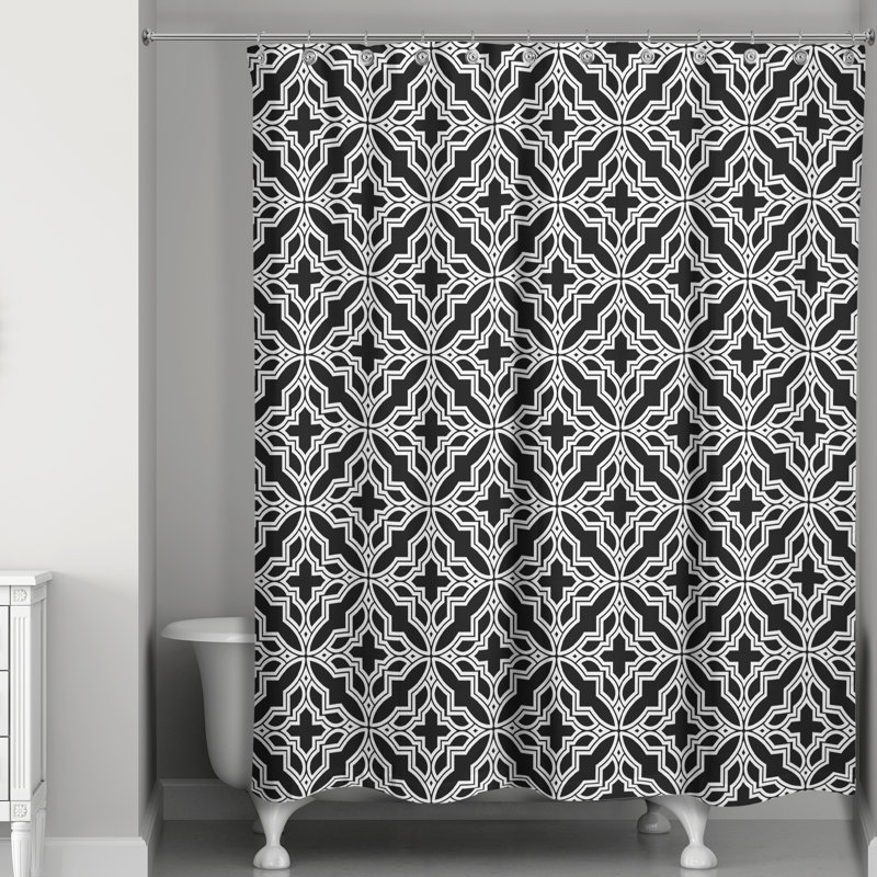 Geometric Shower Curtain, Black