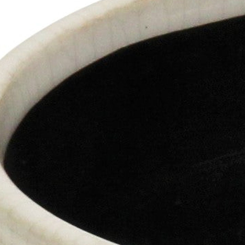 Pot à fleurs rond en céramique blanc cassé à pois vieillis 42 onces