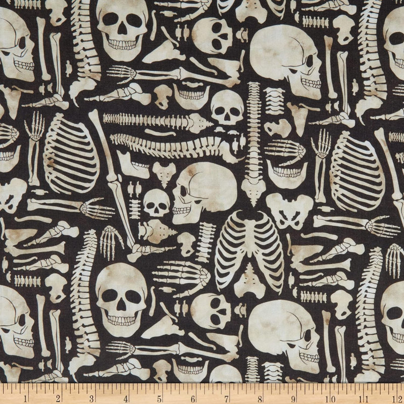 Tissu noir 100% coton Springs