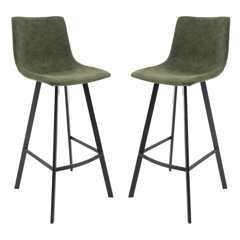 Upholstered Counter Stool, Olive Green