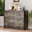 Armoire de lit double pliable avec station de charge et tiroir de rangement, gris rustique, option peu encombrante pour les espaces invités dans les maisons compactes-185251782-185251783