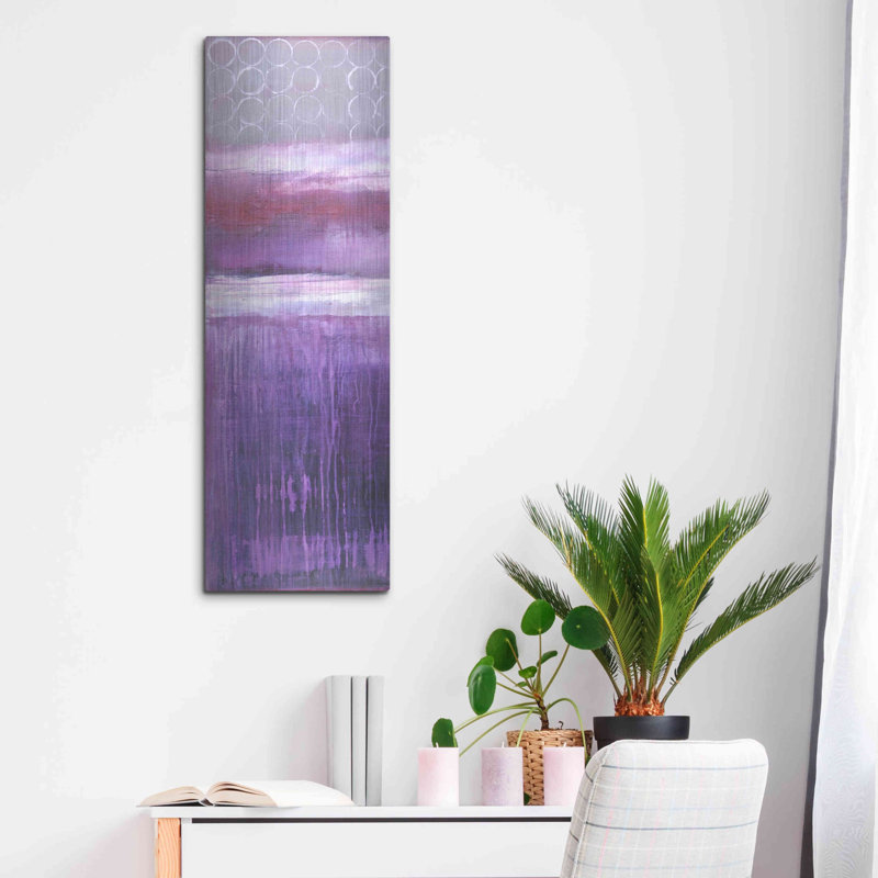 Winston Porter «Purple Rain I» par Erin Ashley, art mural en métal, H 36 po x l 12 po
