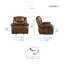 Fauteuil inclinable et oscillant en cuir de 39,5 po Mervela avec revêtement en cuir fleur, confort et mouvement doux-187780893
