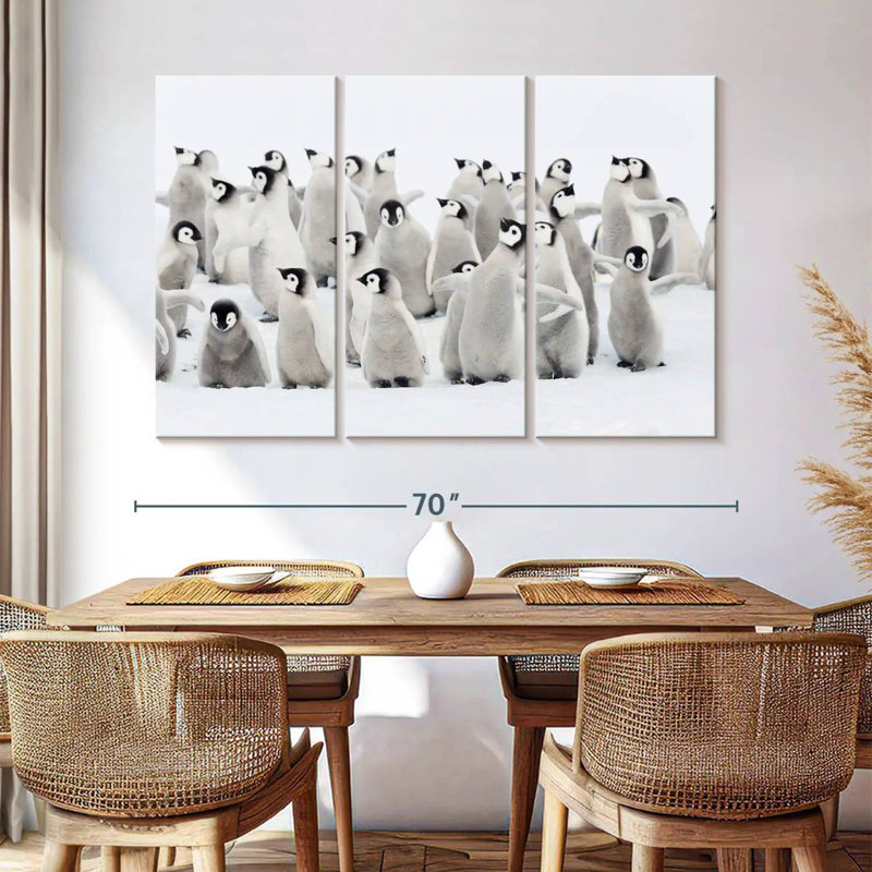 Brampt Baby Emperor Penguins, 32" H x 50" W