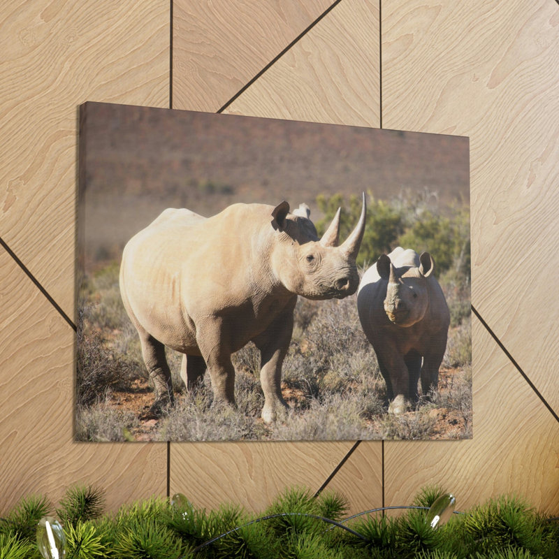 «Black Rhino Couple», impression d'art mural, H 12 po x l 16 po