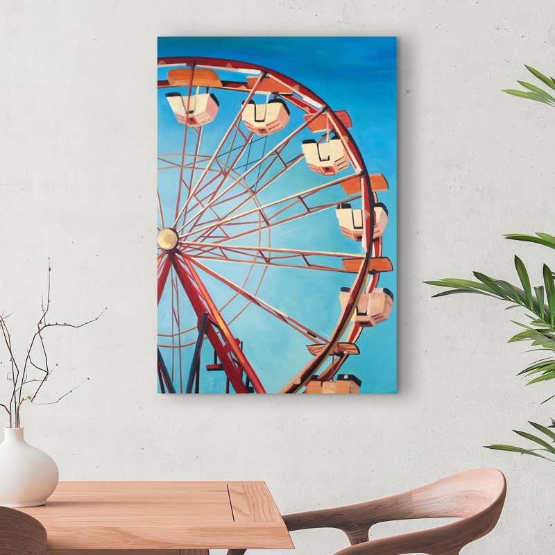 «Ferris Wheel» par a Beautiful Day - décor de toile divers bleu, H 36 po x l 24 po