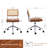 Ayris Mid-Century Modern Faux Leather Adjustable Height Swivel Task Chair with Rattan Back and Chrome Casters Base-262246480
