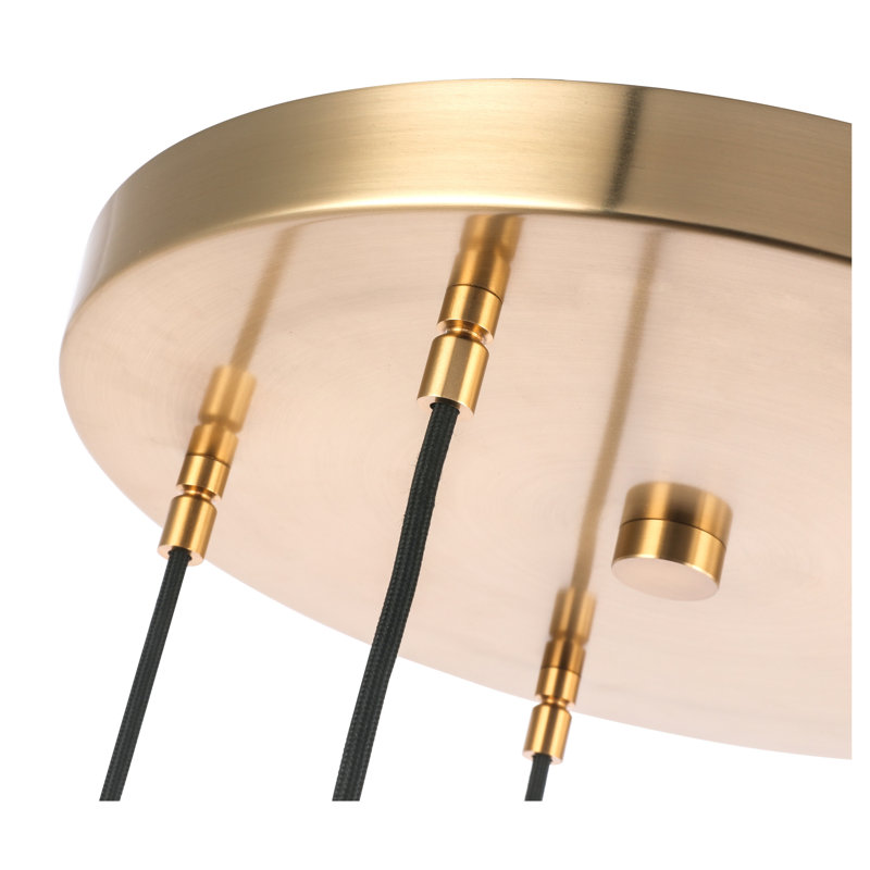 Luminaire suspendu géométrique à 5 lumières Angeline, Laiton