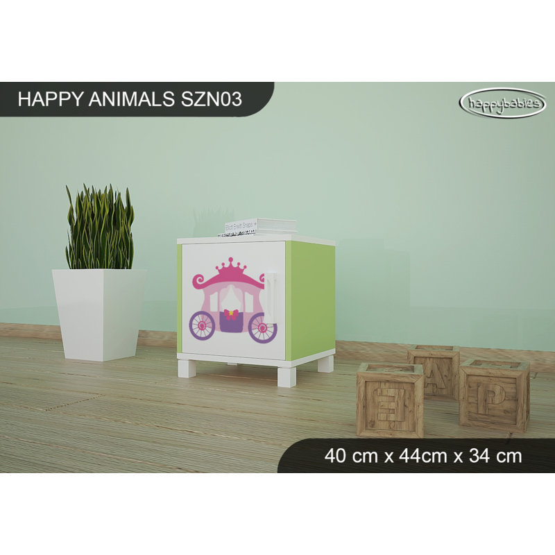 Nightstand, White/Green