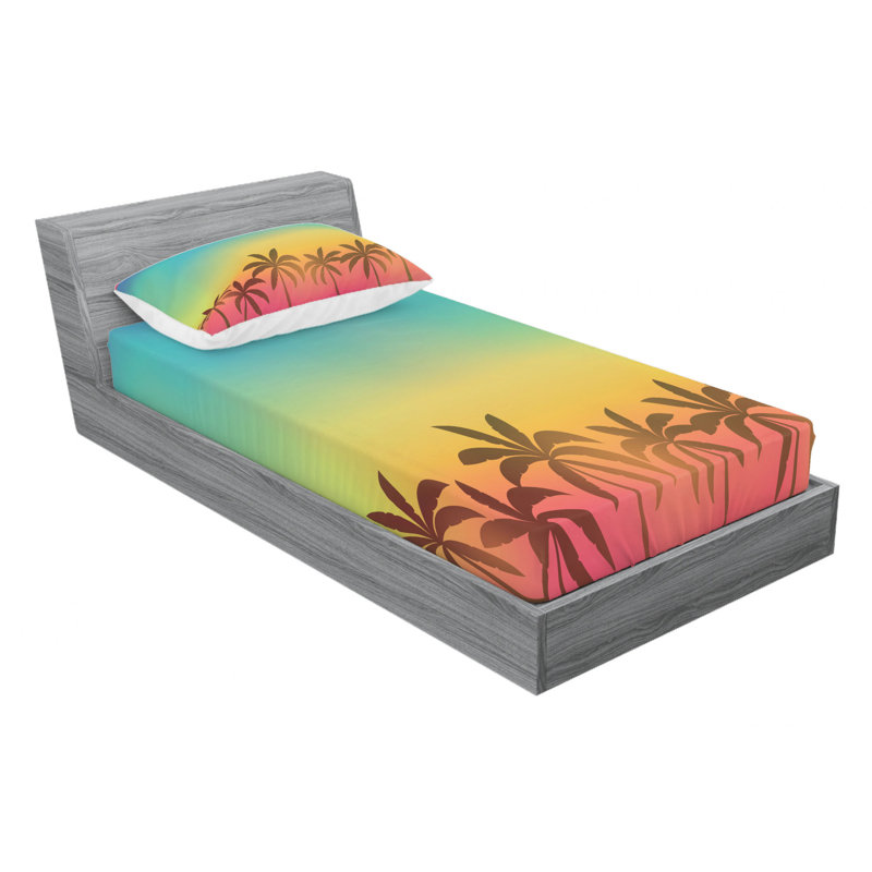 Tropical Microfiber Sheet Set, Twin Sheet Set with Fitted Sheet