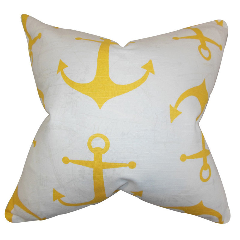 Taie décorative Gish Coastal Bedding, Standard, Ancrages, Jaune