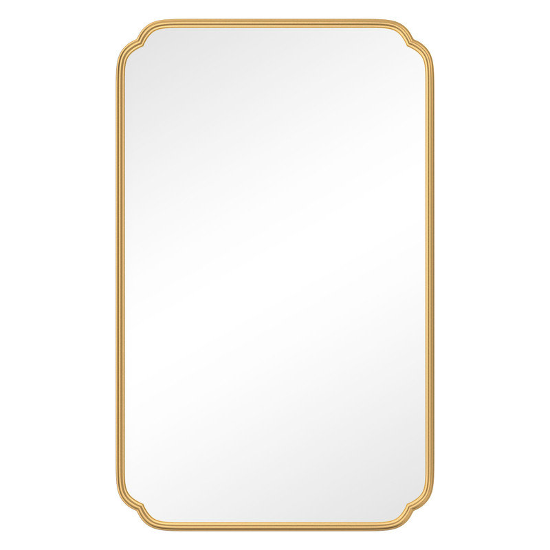 Marleth Modern Rectangular Bathroom Vanity Mirrors Mounted Wall Mirror High-Strength Tempered Glass, Gold, 48" x 30"