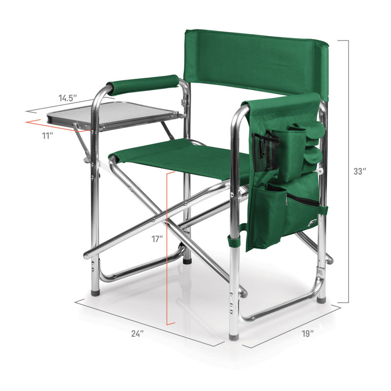 Hunter Green Ultimate Comfort Portable Sports Chair with Side Table