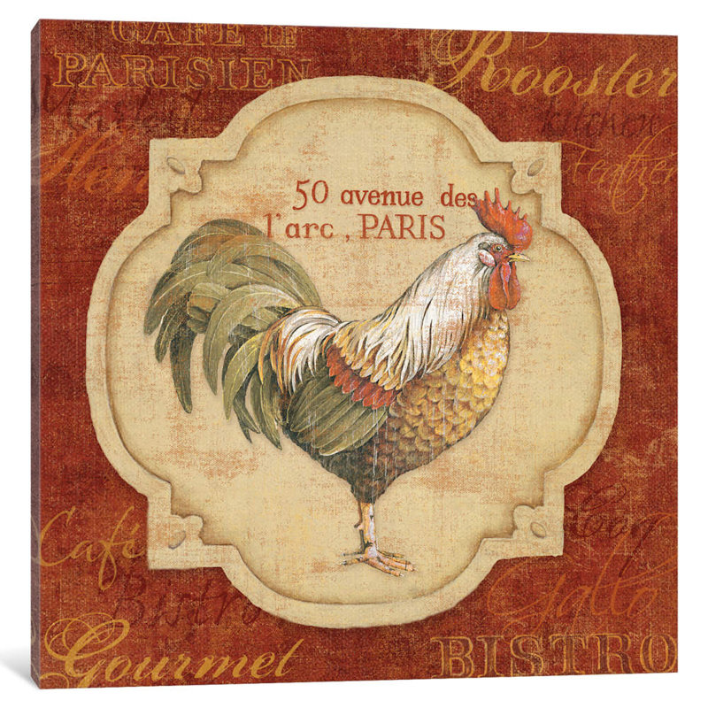Rue De Rooster by Lisa Audit - Wrapped Canvas Print, 45.72 cm H x 45.72 cm W x 1.91 cm D