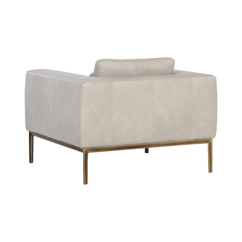 Lounge Chair, Beige Genuine Leather