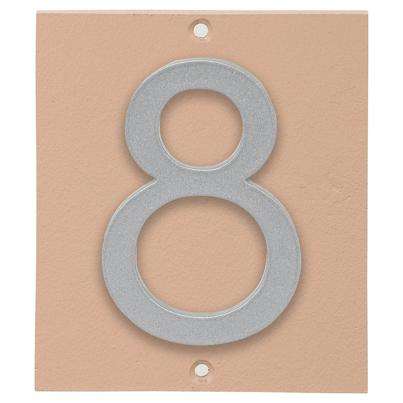 Plaque d’adresse murale sur 1 ligne flottante, Argent, Taupe, Oui