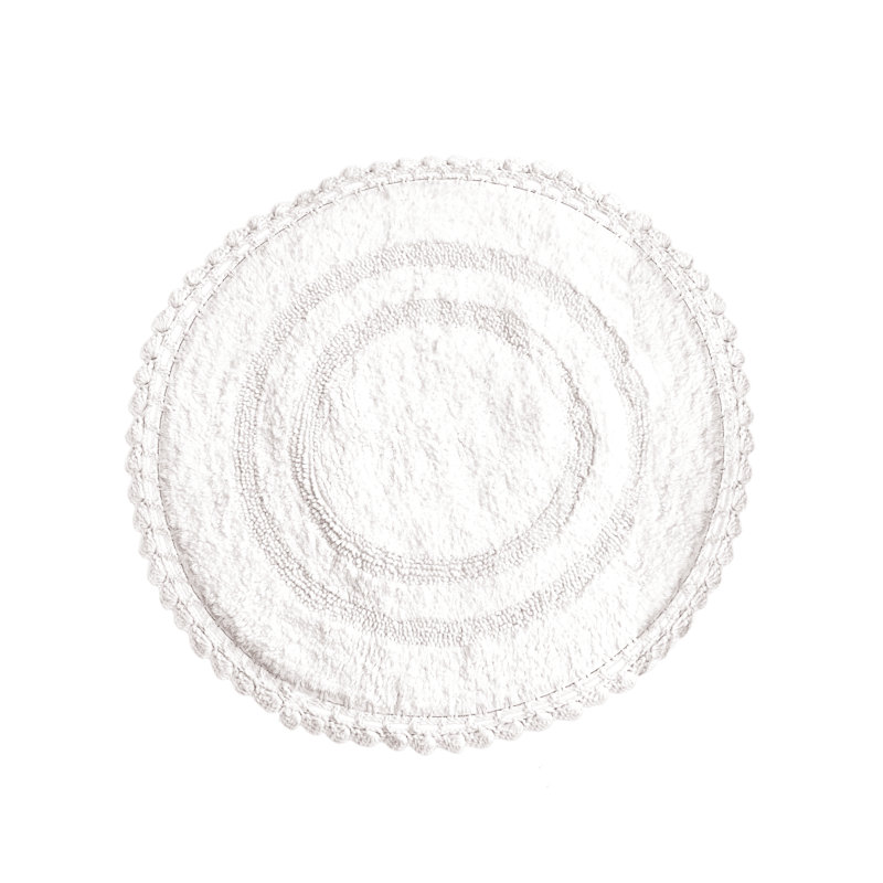 Akiera Luna Crescent Bath Rug Non skid, White