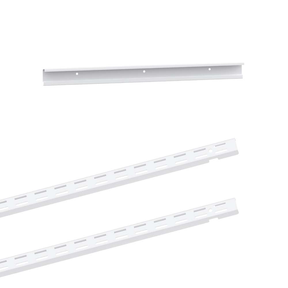 ShelfTrack 24 in. White Hang Track (1 Piece) and 60 in. x 1 in. White Standard (2 Pieces) ClosetMaid